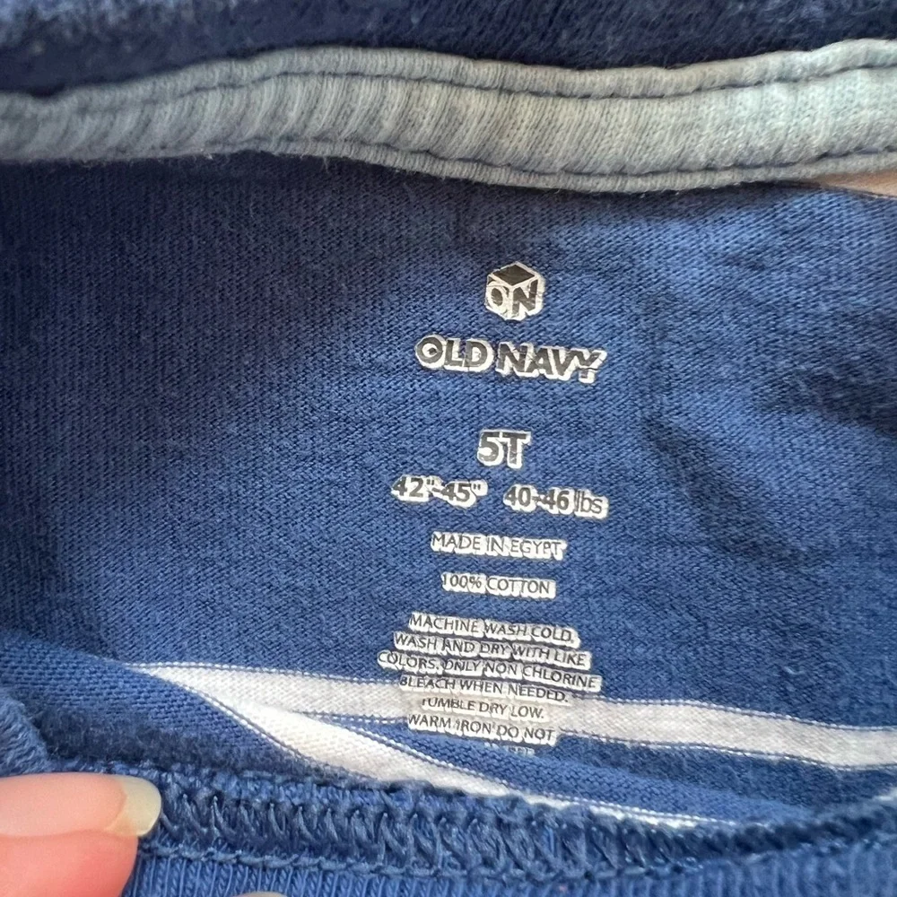 Old Navy Navy Blue Striped Kids Tee